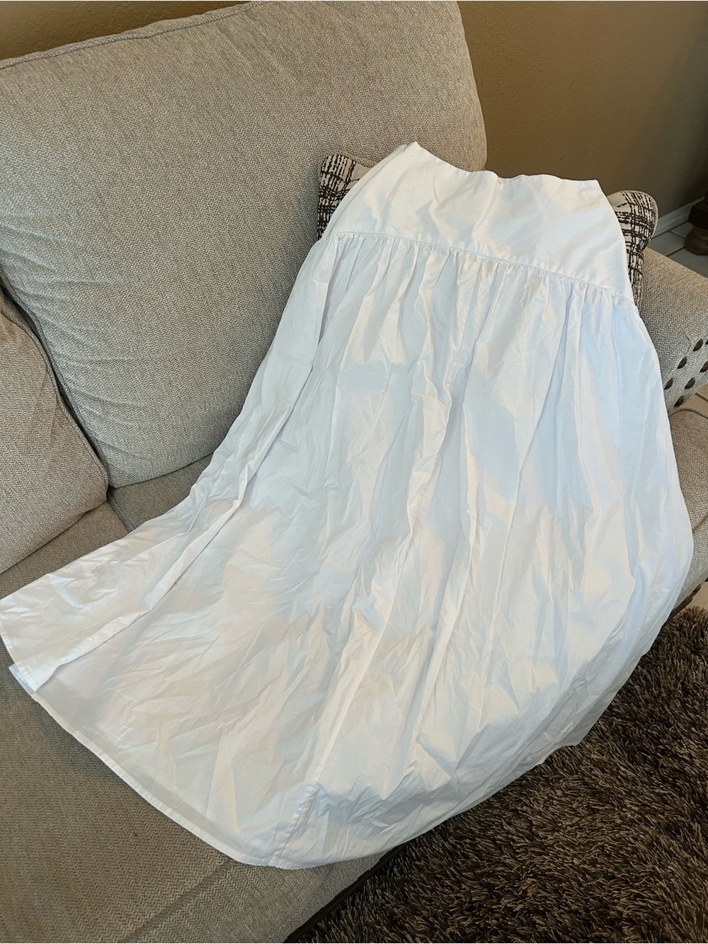 STAUD White Tiered Maxi Skirt — High Waist, Flowy Silhouette - Picture 4 of 6